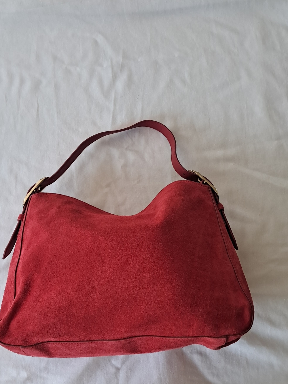 J. Crew Berkeley Shoulder Bag. Soft Suede. Radiant Ruby Red.